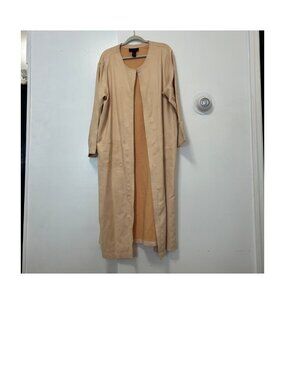 Vintage Butter Yellow Denim&Co. Faux Suede Duster Jacket